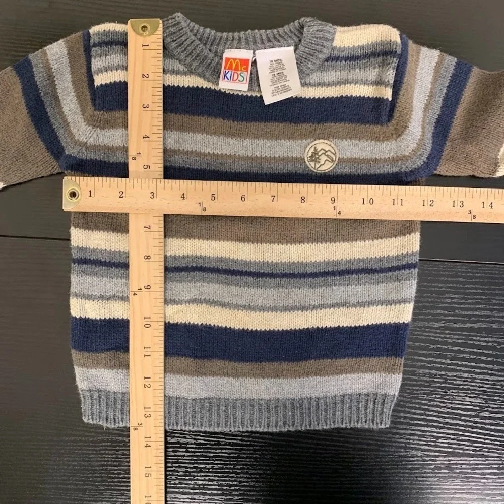 Vintage McKids McDonalds‎ Striped Knit Pullover Sweater Baby Boy 18 Months